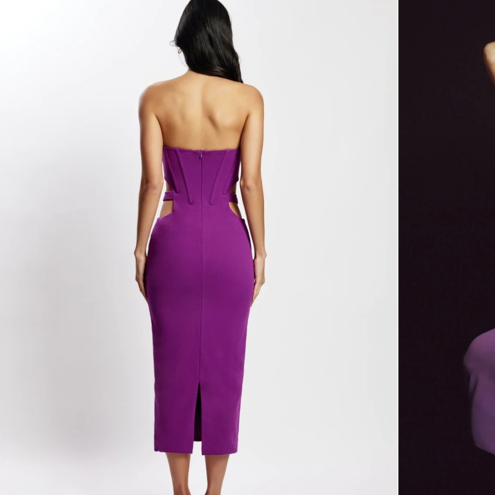 Meshki CATHERINECut Out Midi Dress - Violet size XL - Picture 2 of 7